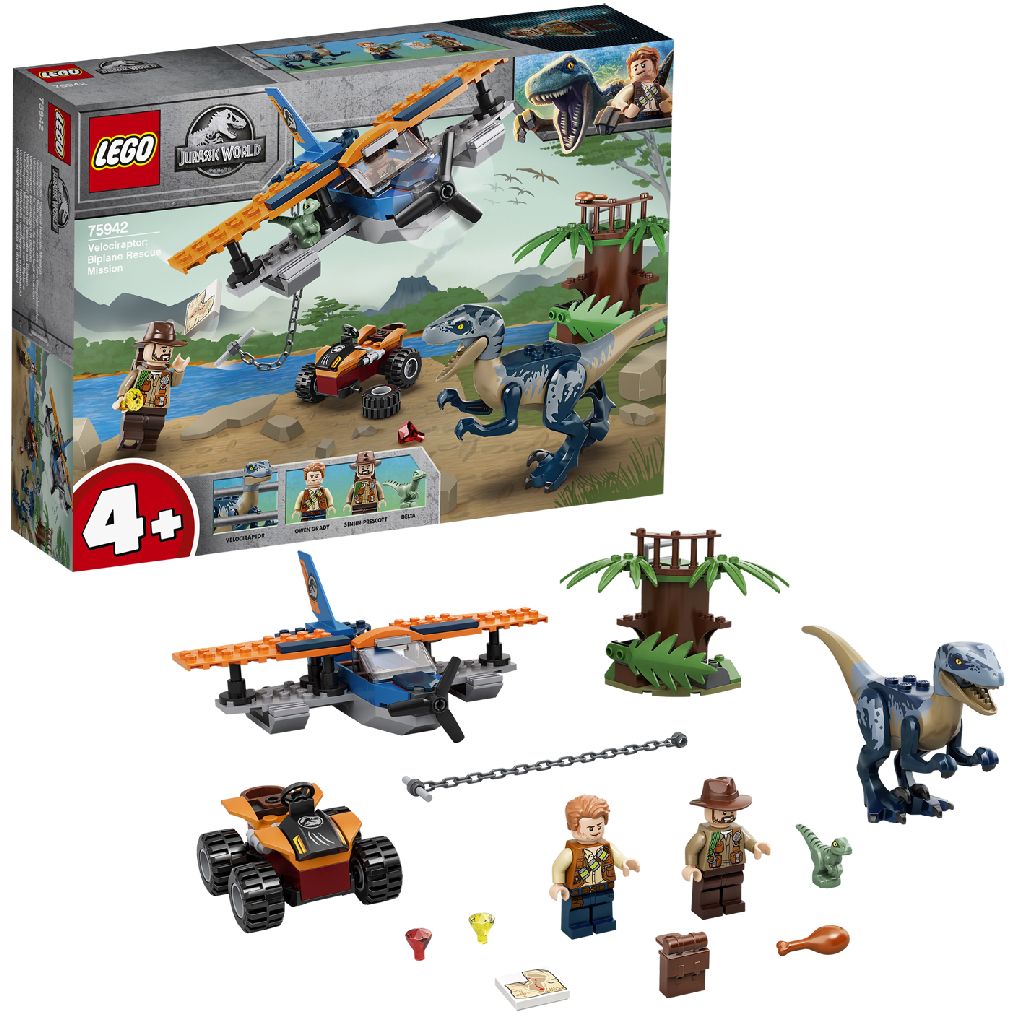 Afbeelding LEGO Jurassic World 75942 Velociraptor: Tweedekker Reddingsmissie (4115942) door Wohi.nl